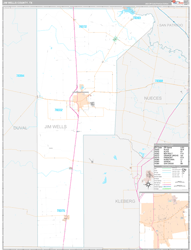 Jim Wells County, TX Wall Map Premium Style 2024